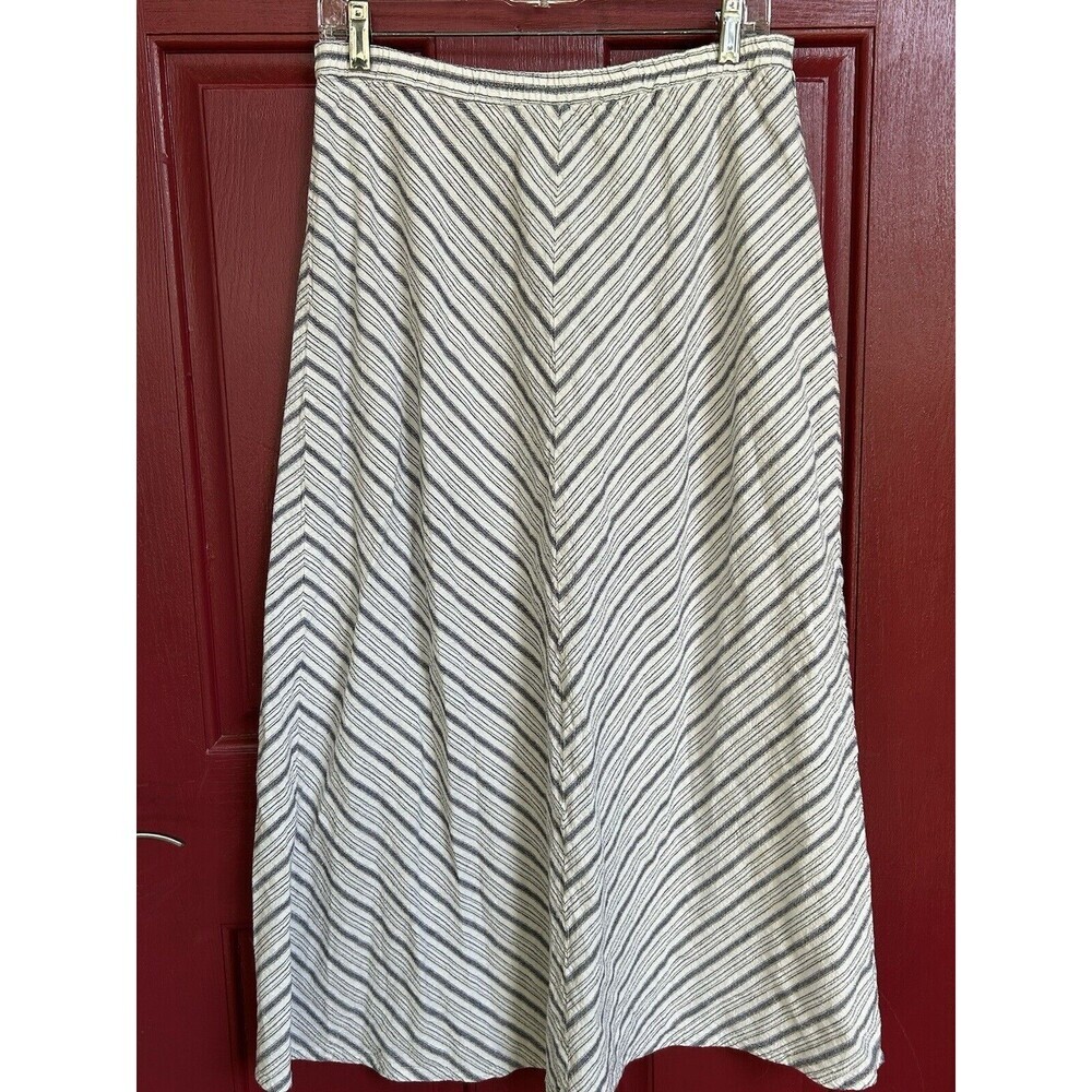For Cynthia Women’s L Chevron Boho Linen Maxi Skirt Y2K Gilmore Girls - Picture 5 of 7